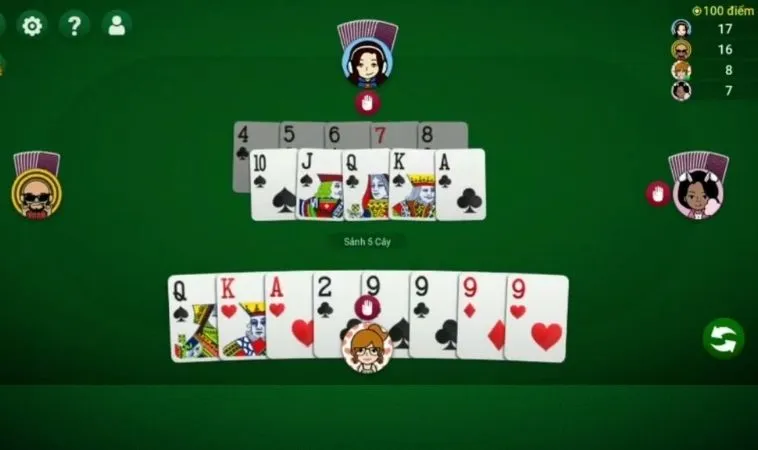 Giao diện chơi Tiến Lên Miền Nam BK8